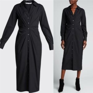Veronica Beard Black Button-Front Shirtdress